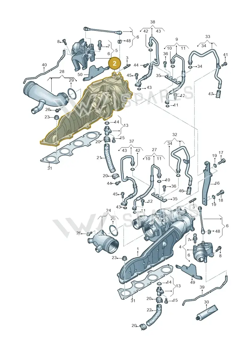 079145722A — Audi A8L qu. 3.0 TDI (2013-2018) diagram 696145250, position 2