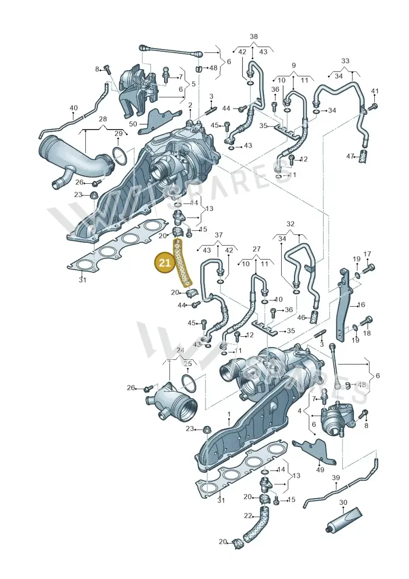079145742C — Audi A7 Sportback (2014-2018) diagram 696145250, position 21