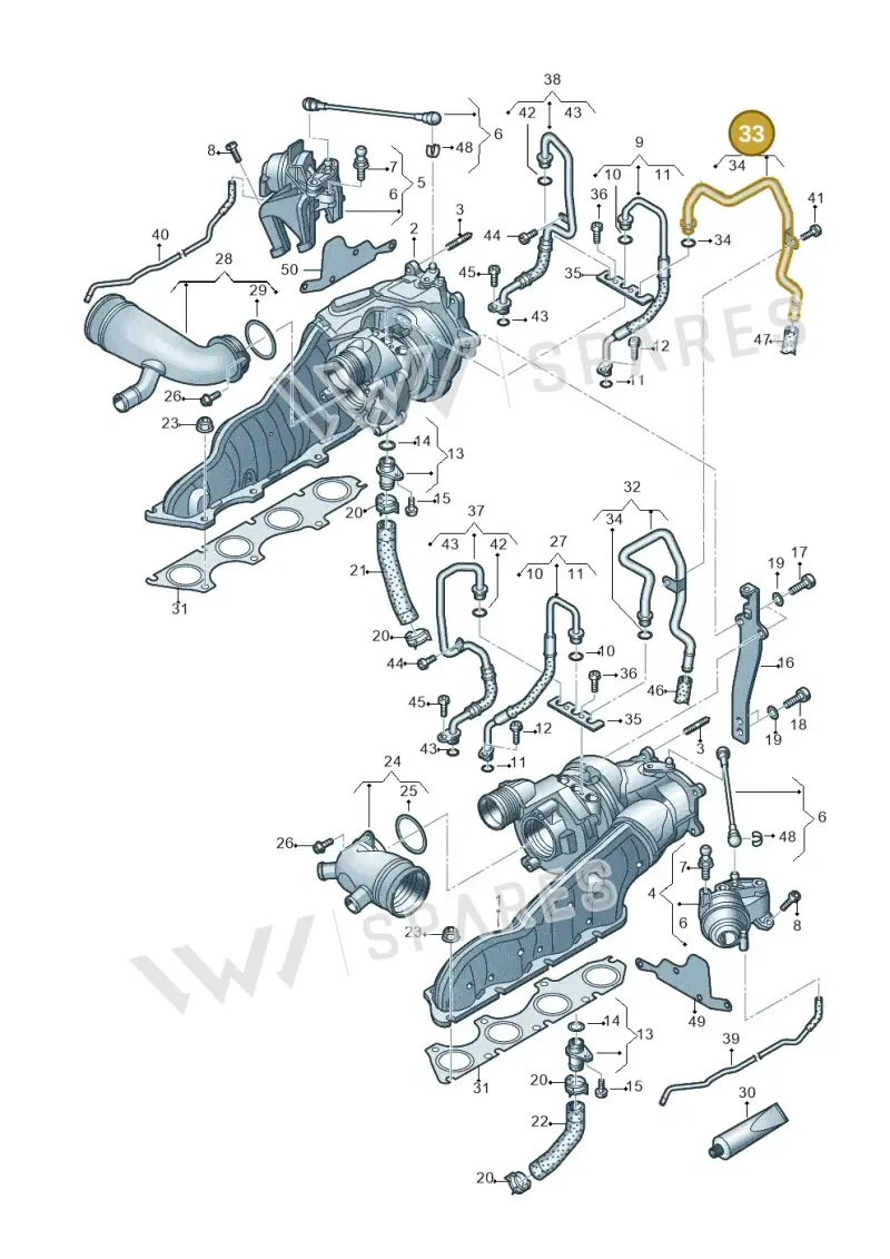 079145948H — Audi A7 Sportback (2014-2018) diagram 696145250, position 33