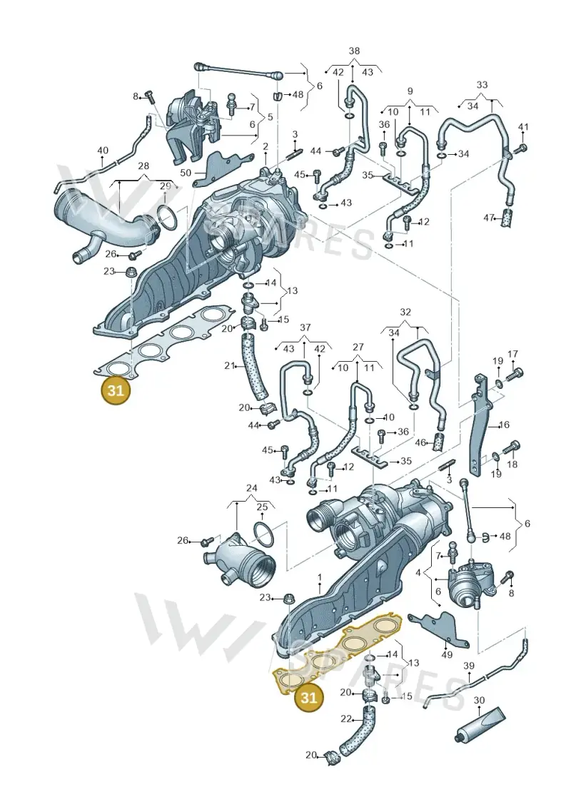 079253039M — Audi A7 Sportback (2014-2018) diagram 696145250, position 31