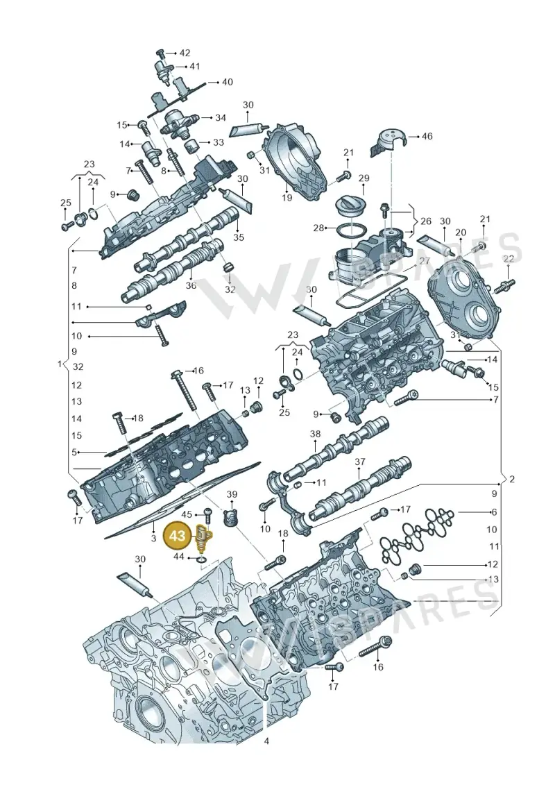 079919523J — Audi A6 2.0 (2018-) diagram 847103330, position 43