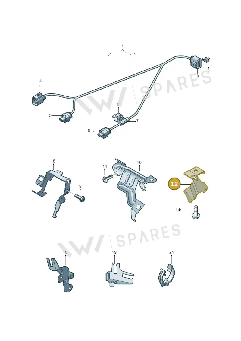 079971845DC — Audi A8L qu. 3.0 TDI (2013-2018) diagram 696971760, position 12