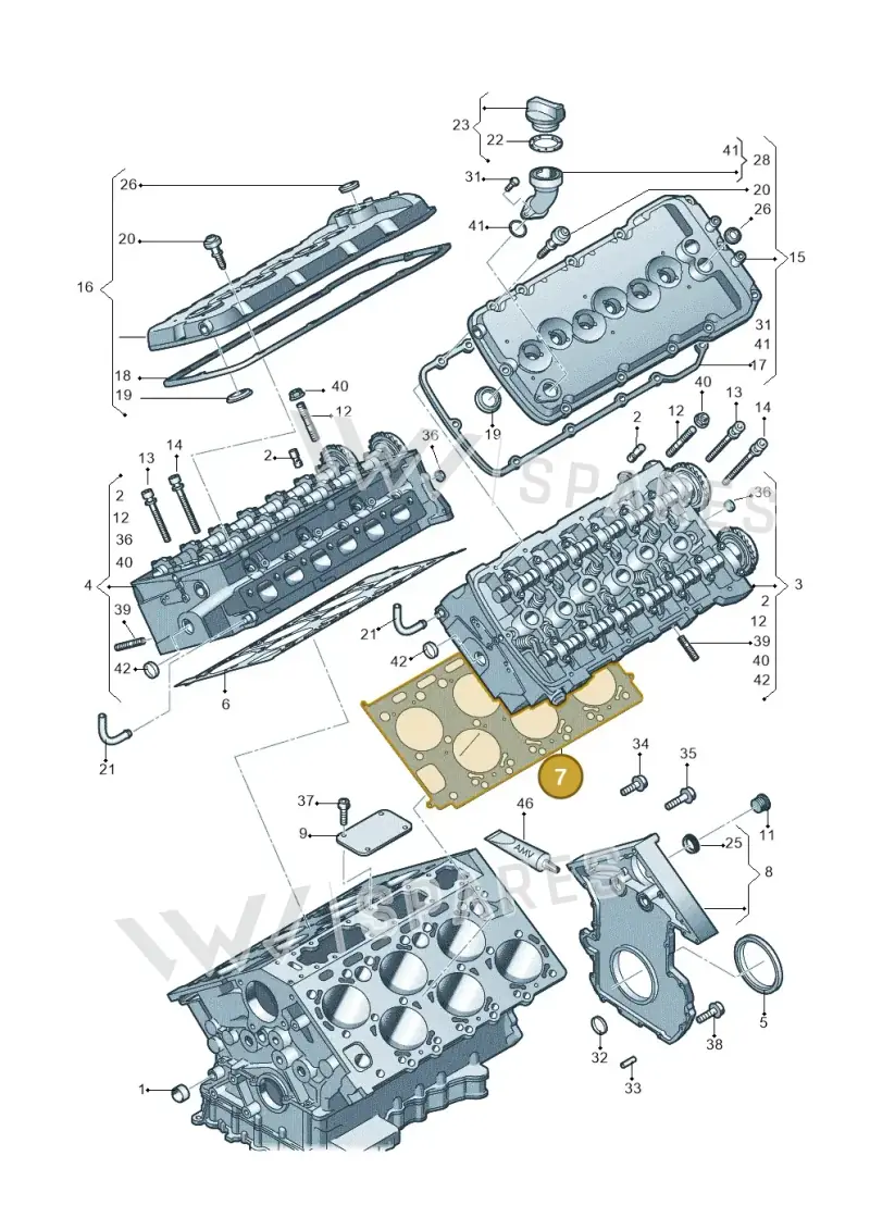 07C103149Q — Audi A8/S8/qu. lang    08> (2007-) diagram 291103670, position 7