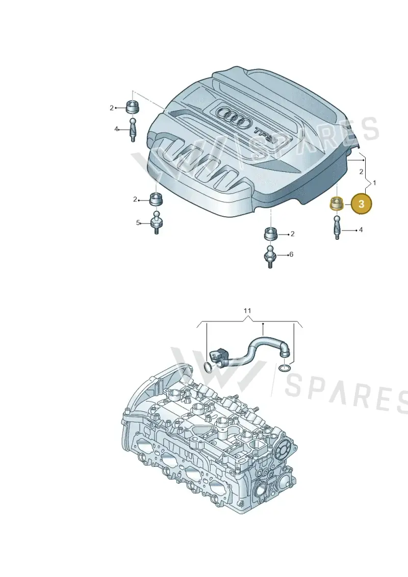 07C103226B — Audi A3 Sportback (2016-2020) diagram 745103450, position 3