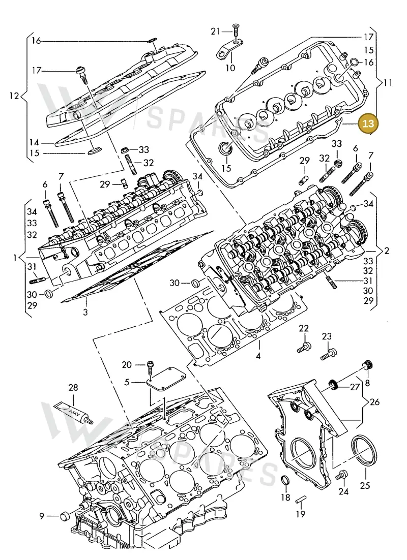 07C103483C — Audi A8 quattro (1999-2002) diagram 257103700, position 13