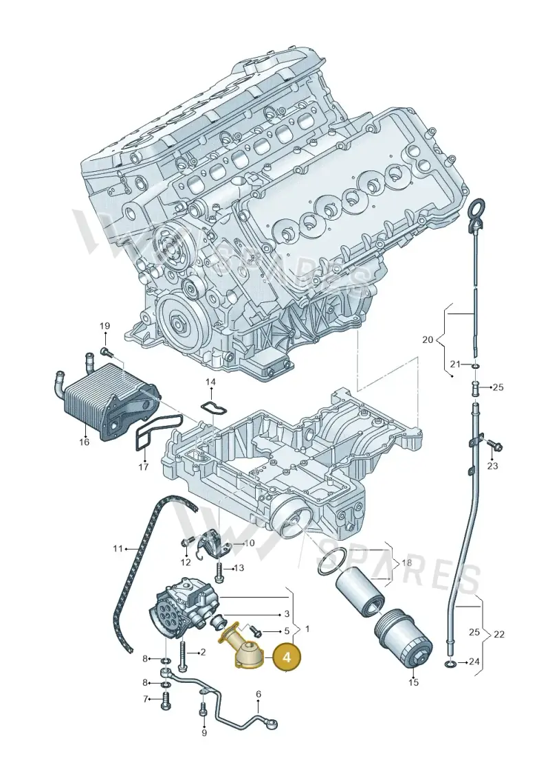 07C115252G — Audi A8L qu. 3.0 TDI (2013-2018) diagram 696115400, position 4