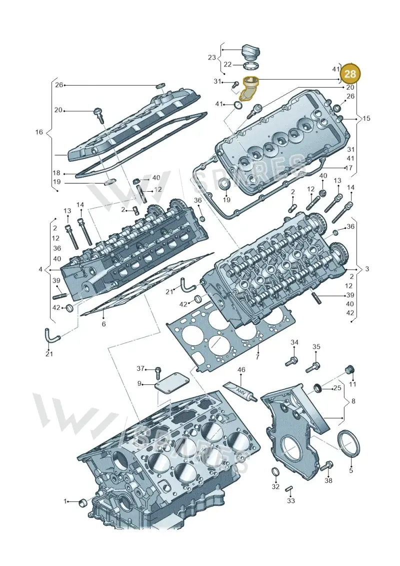 07C115304 — Audi A8/S8/qu. lang    08> (2007-) diagram 291103670, position 28