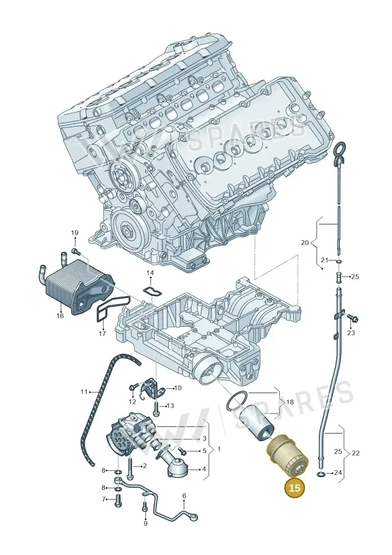 07C115433J — Audi A8L qu. 3.0 TDI (2013-2018) diagram 696115400, position 15