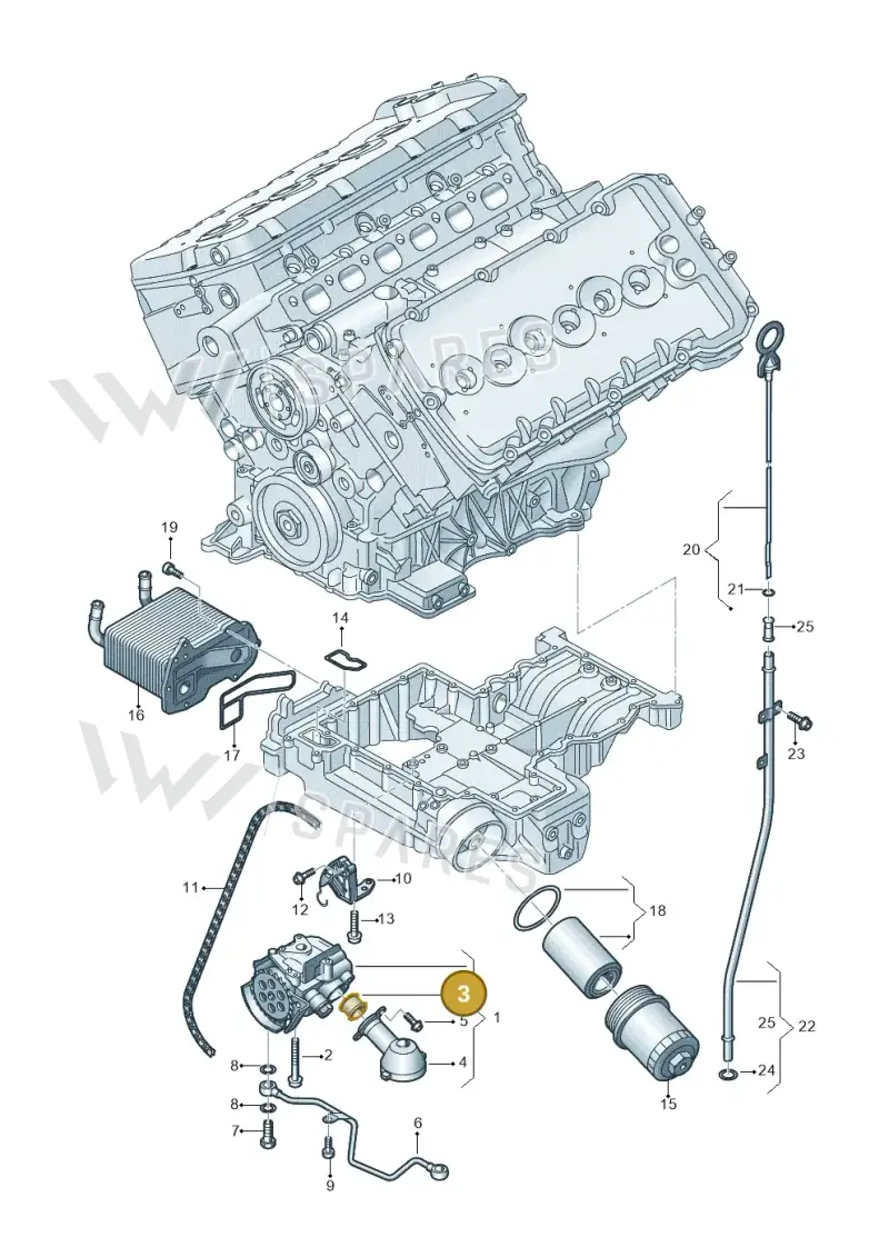 07C115661 — Audi A8L qu. 3.0 TDI (2013-2018) diagram 696115400, position 3