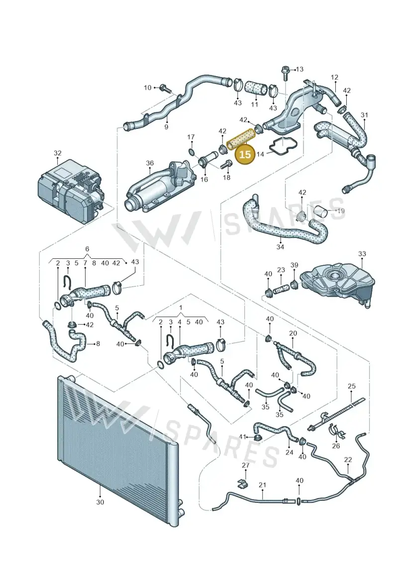 07C121060 — Audi A8/S8/qu. lang (2003-2007) diagram 291121440, position 15