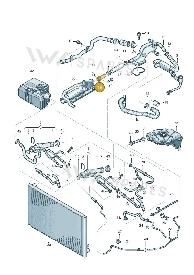 07C121485A — Audi A8/S8/qu. lang    08> (2007-) diagram 291121210, position 16