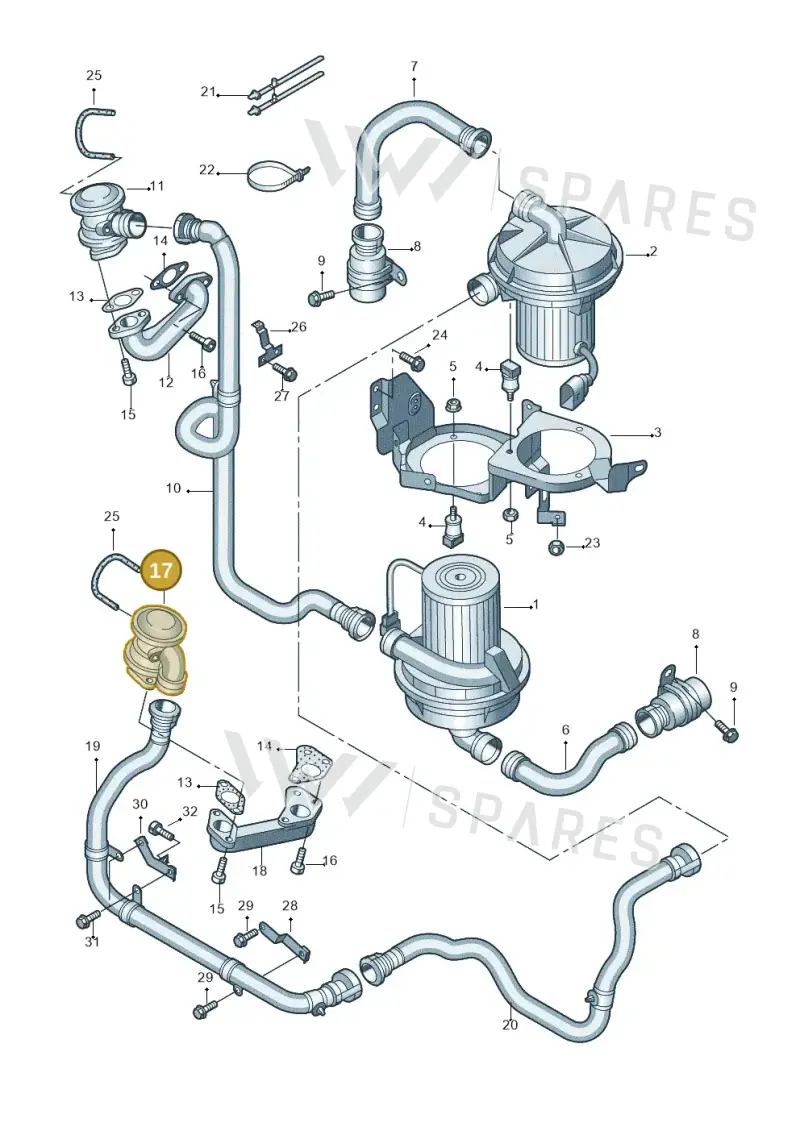 07C131101K — Audi A8/S8/qu. lang    08> (2007-) diagram 258131200, position 17