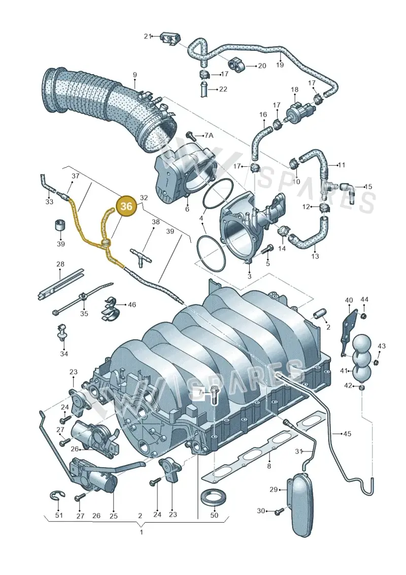 07C133529A — Audi A5/S5 Coupe       08> (2007-) diagram 603133820, position 36