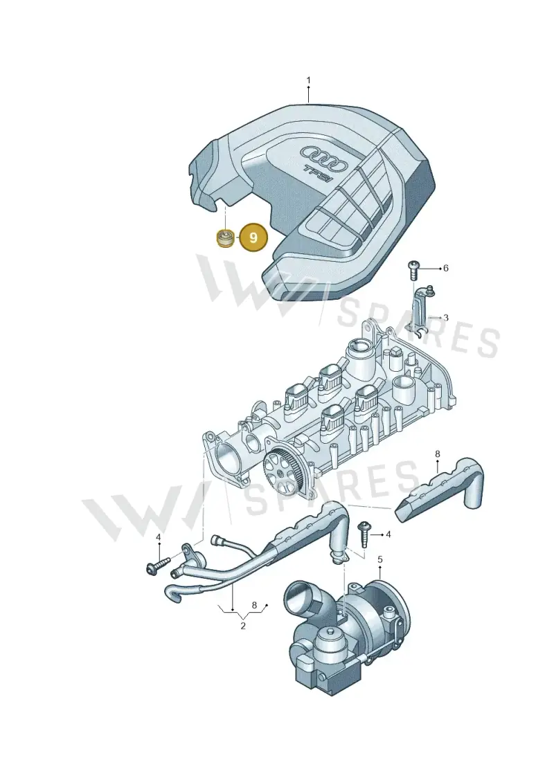 07C133588Q — Audi A5 Sportback (2016-2025) diagram 849103370, position 9