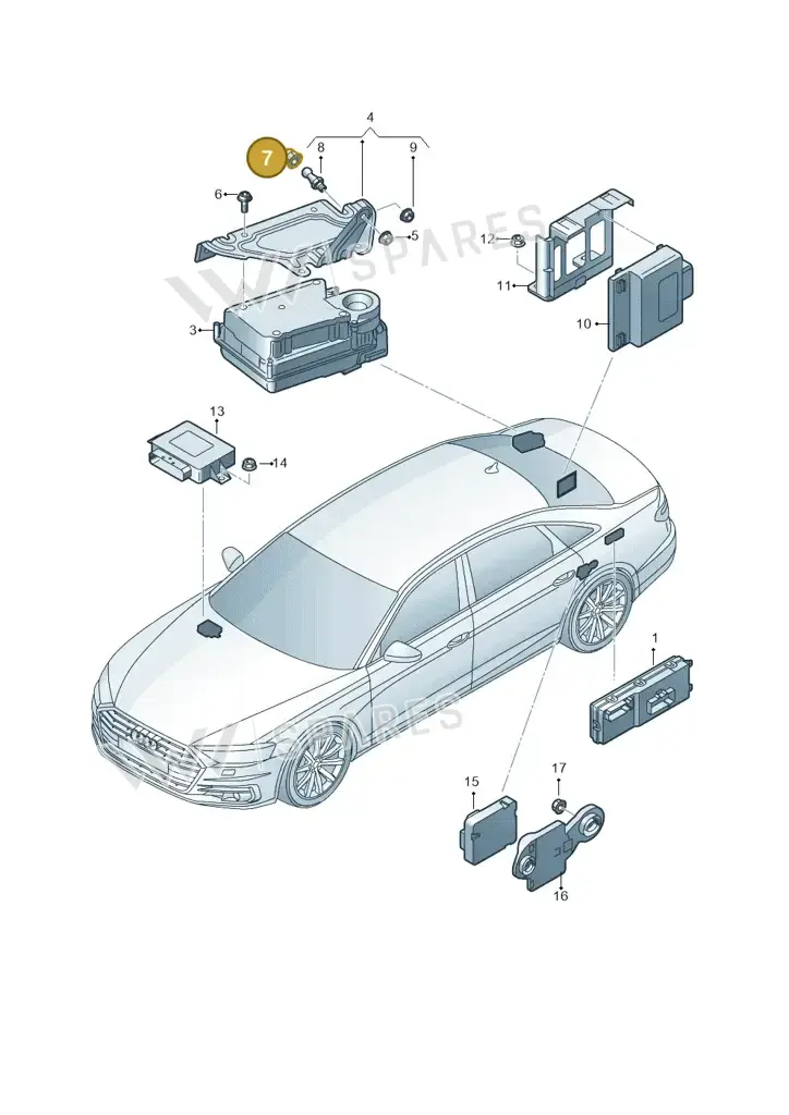 07C133588Q — Audi A8 (2017-2025) diagram 838959400, position 7