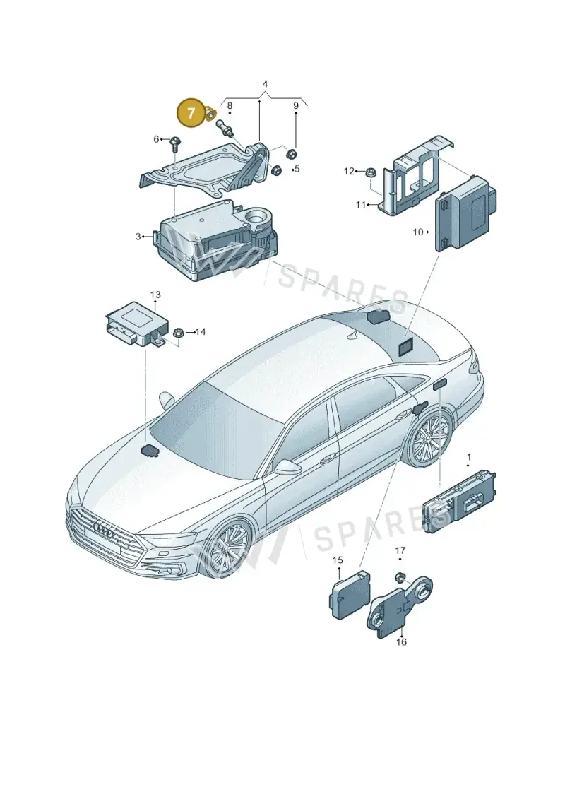 07C133588Q — Audi A8 (2017-2025) diagram 838959400, position 7