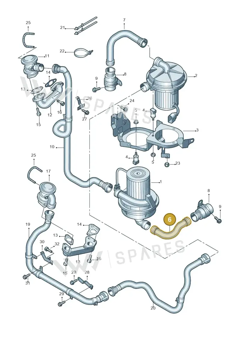 07C133889G — Audi A8/S8/qu. lang    08> (2007-) diagram 258131200, position 6