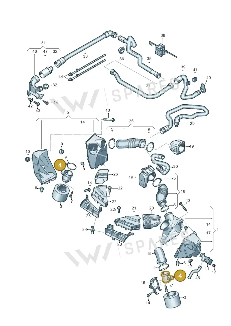 07C906461A — Audi A6 2.7 TDI (2008-2011) diagram 448133900, position 4