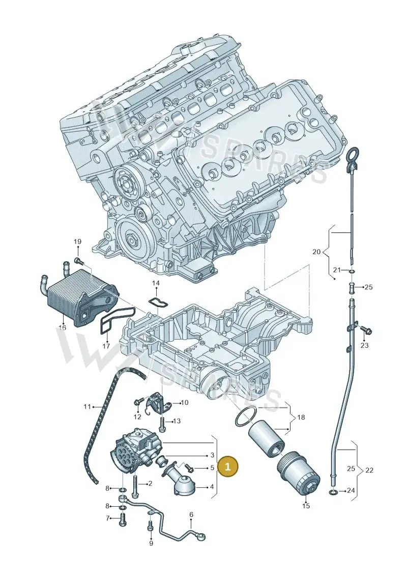 07D115105N — Audi A8L qu. 3.0 TDI (2009-2014) diagram 696115400, position 1
