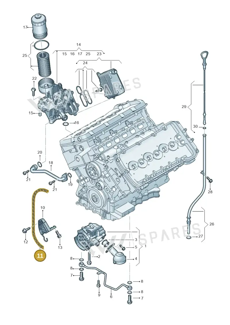 07D115125 — Audi A8/S8/qu. lang    08> (2007-) diagram 291115400, position 11