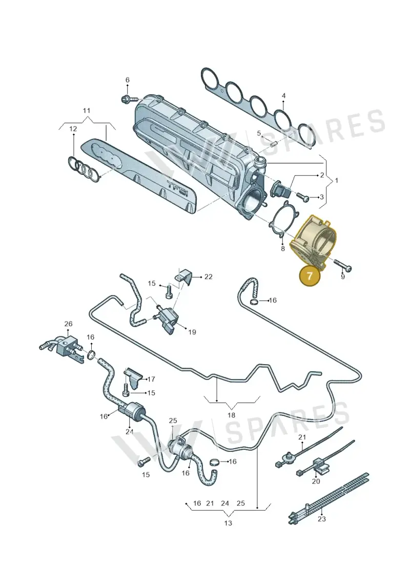07D133062 — Audi TTRS Plus Coupe (2009-2014) diagram 676133320, position 7