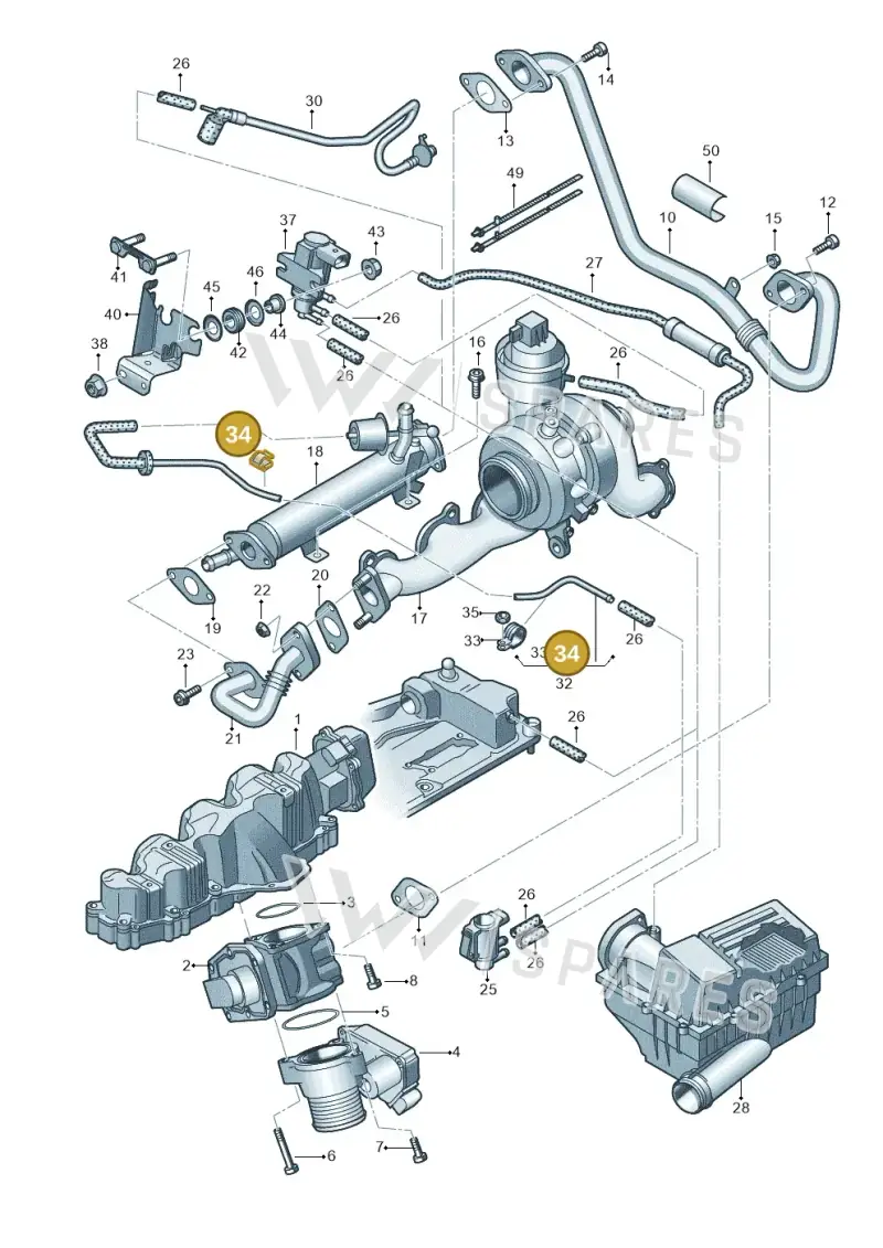 07D971939 — Audi A3 Sportback (2008-2013) diagram 642131400, position 34