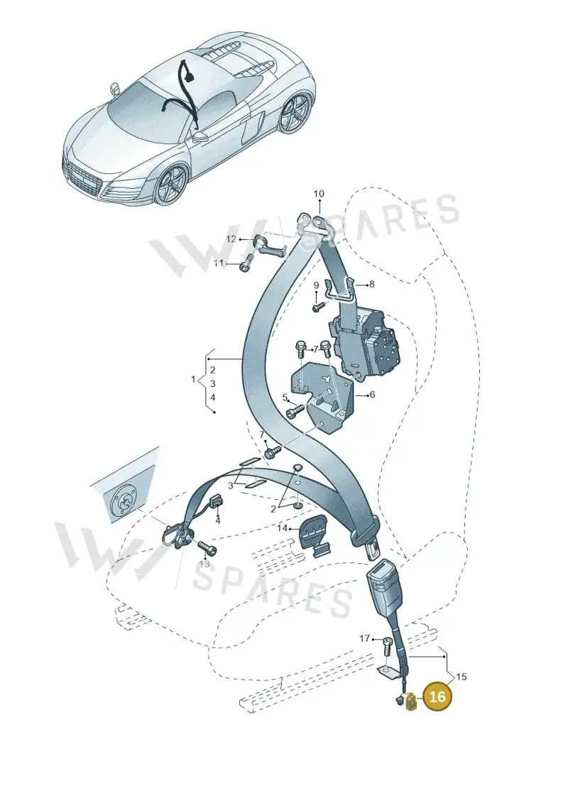 07D973703 — Audi R8 qu. 5.2 (2012-2015) diagram 752857650, position 16