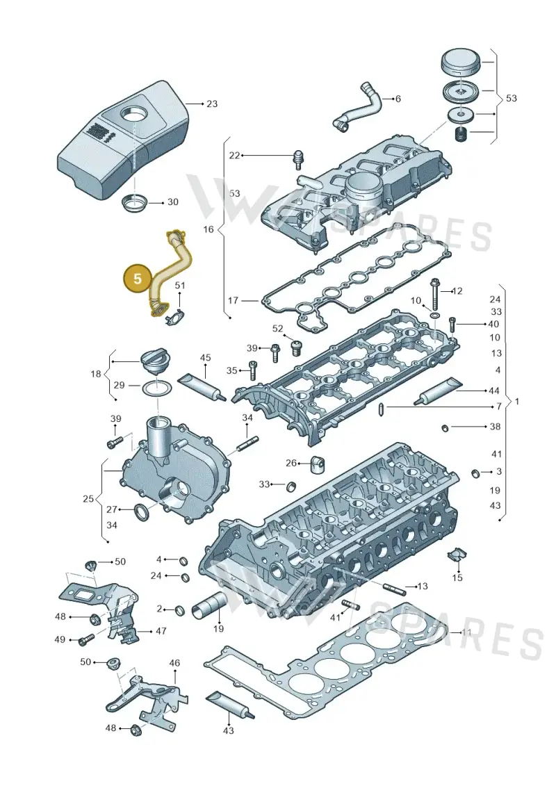 07K103213E — Audi RS3 Sportback (2011-2012) diagram 676103300, position 5