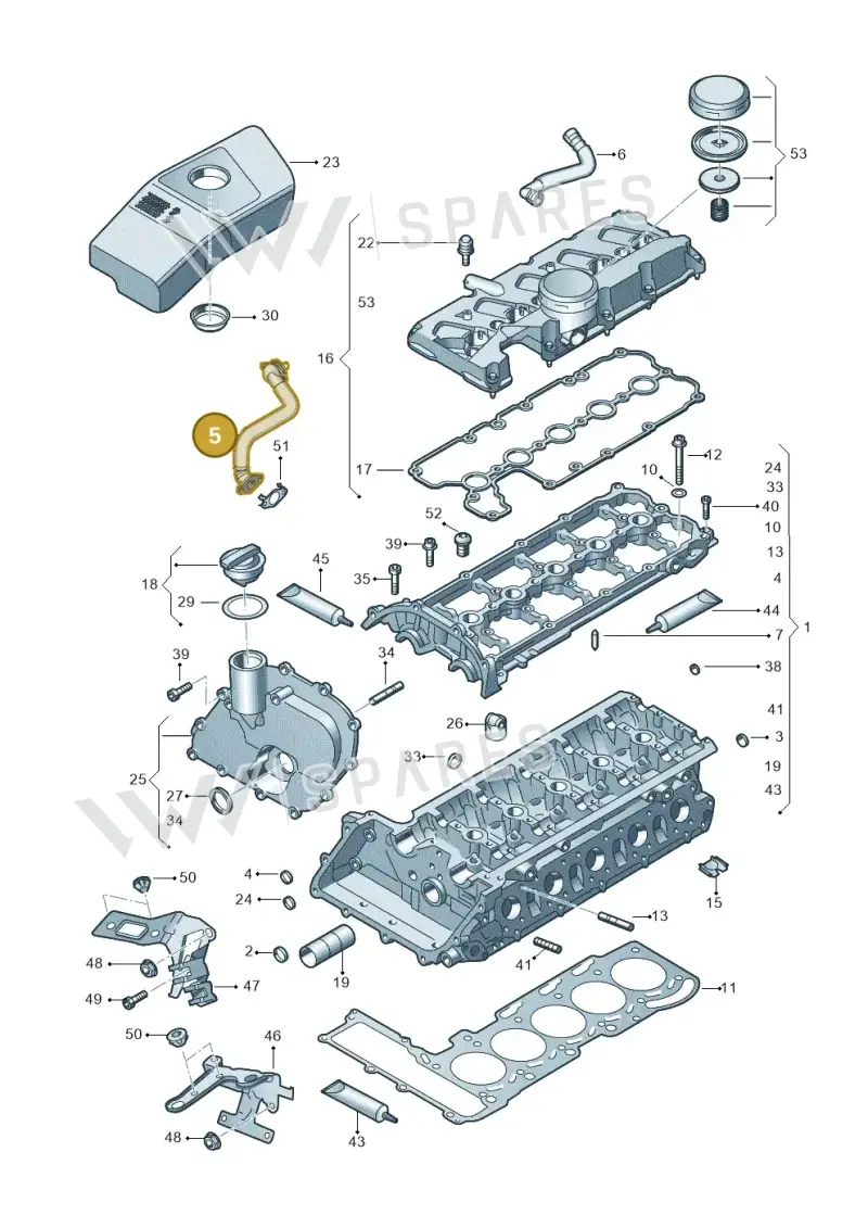 07K103213G — Audi RS3 Sportback (2015-2016) diagram 676103300, position 5