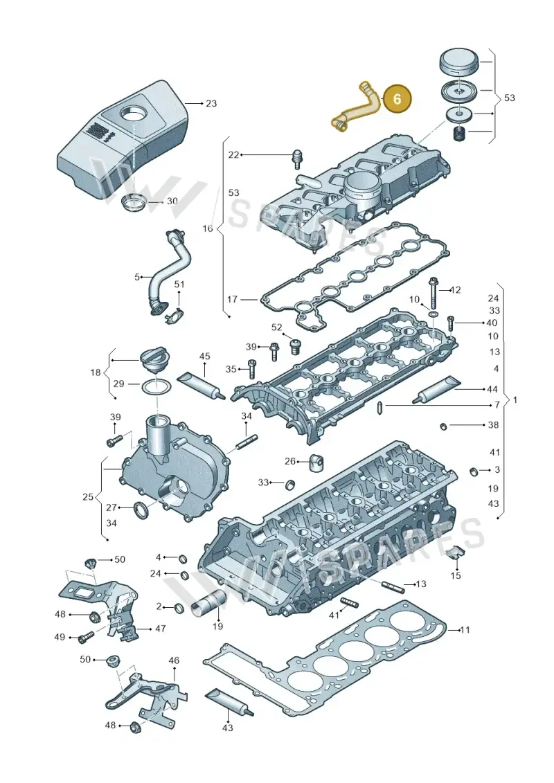 07K103221F — Audi RS3 Sportback (2011-2012) diagram 676103300, position 6