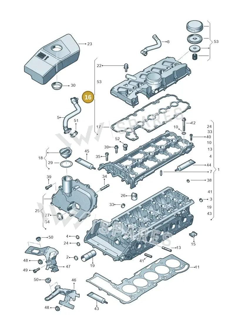 07K103469Q — Audi RS3 Sportback (2015-2016) diagram 676103300, position 16