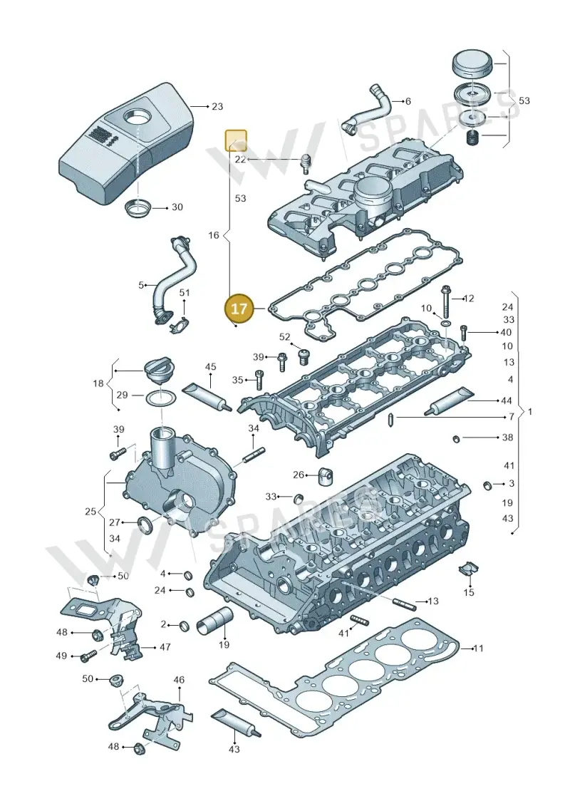 07K103483A — Audi RS3 Sportback (2015-2016) diagram 676103300, position 17