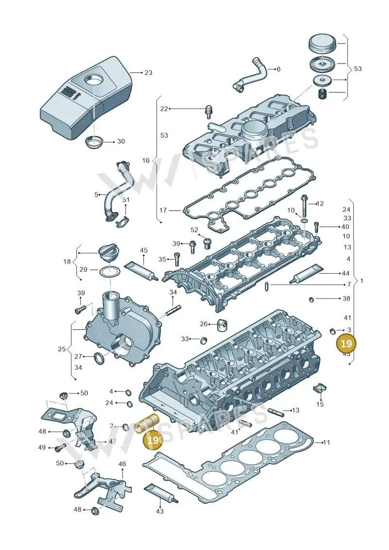 07K103499A — Audi RS3 Sportback (2015-2016) diagram 676103300, position 19