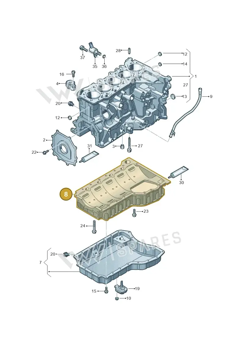 07K103603C — Audi RS3 Sportback (2015-2016) diagram 676103100, position 8