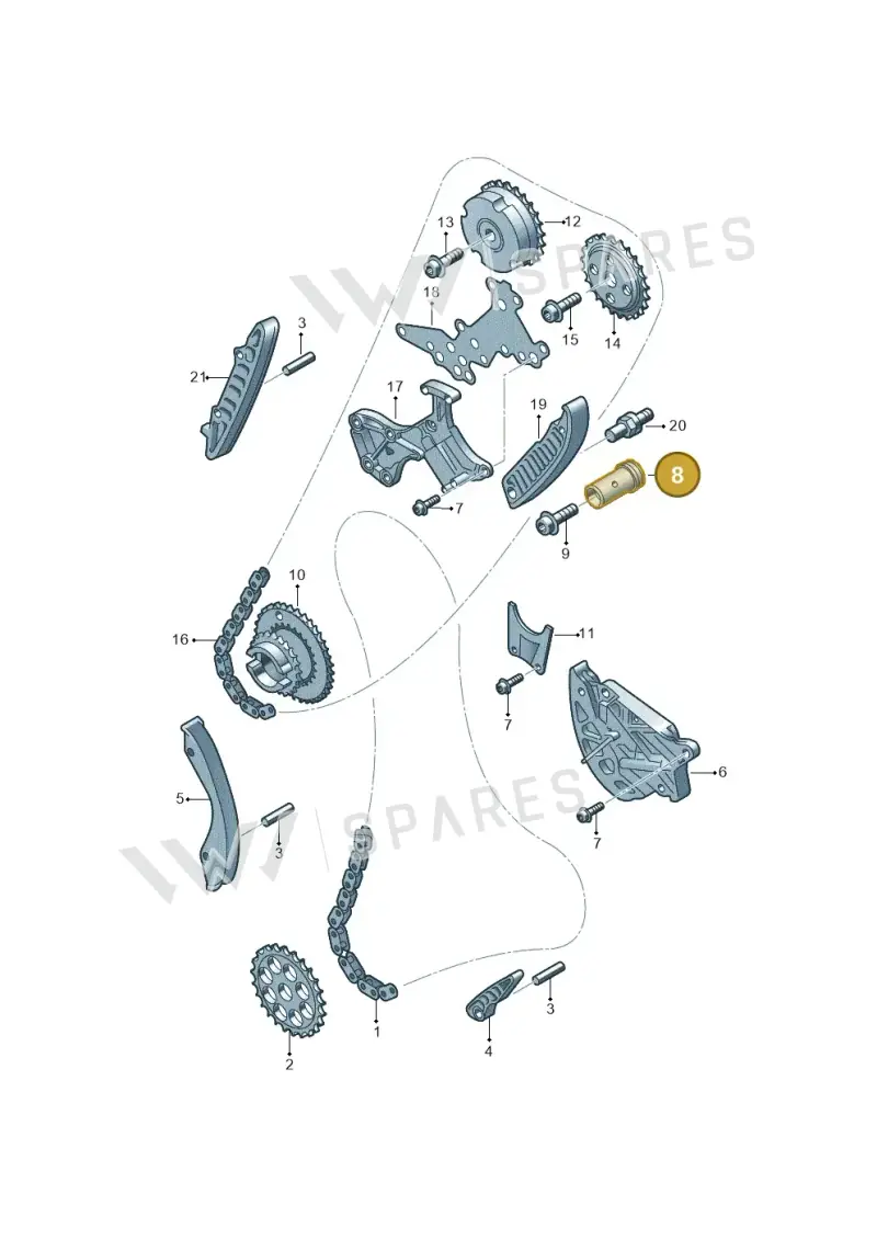 07K109224 — Audi RS3 Sportback (2015-2016) diagram 474109800, position 8