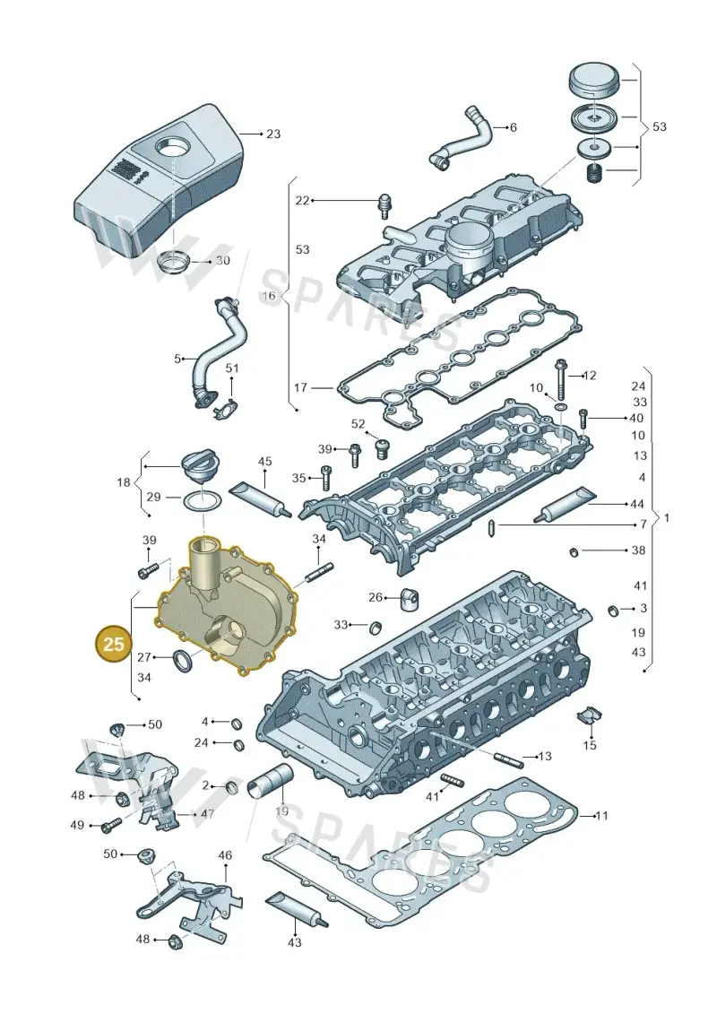 07K109283F — Audi RS3 Sportback (2015-2016) diagram 676103300, position 25