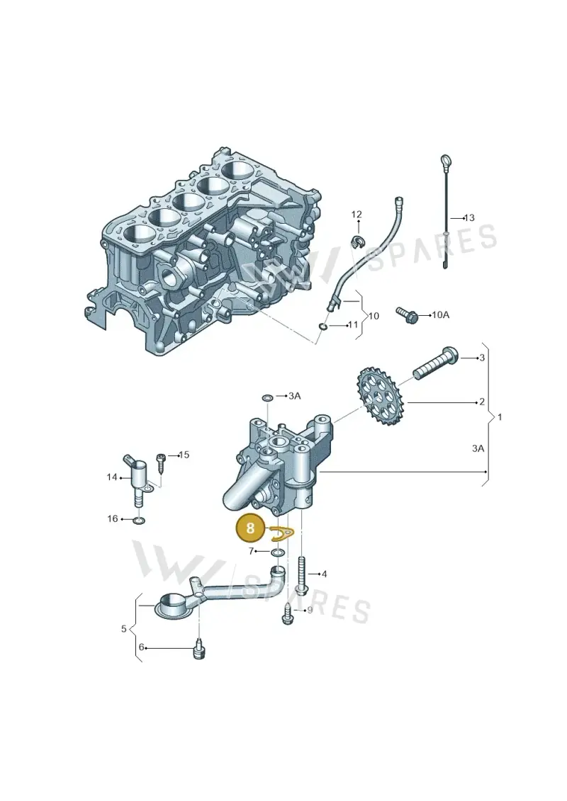 07K115318 — Audi RS3 Sportback (2015-2016) diagram 474115350, position 8