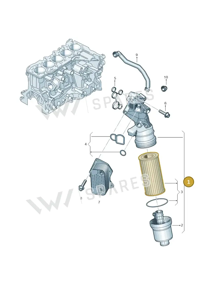 07K115397G — Audi RS3 Sportback (2015-2016) diagram 474115850, position 1