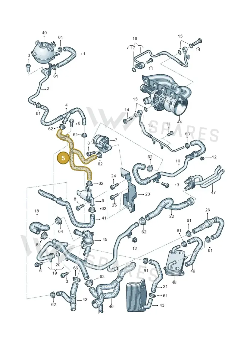 07K121063D — Audi TTRS Plus Coupe (2009-2014) diagram 676121340, position 5