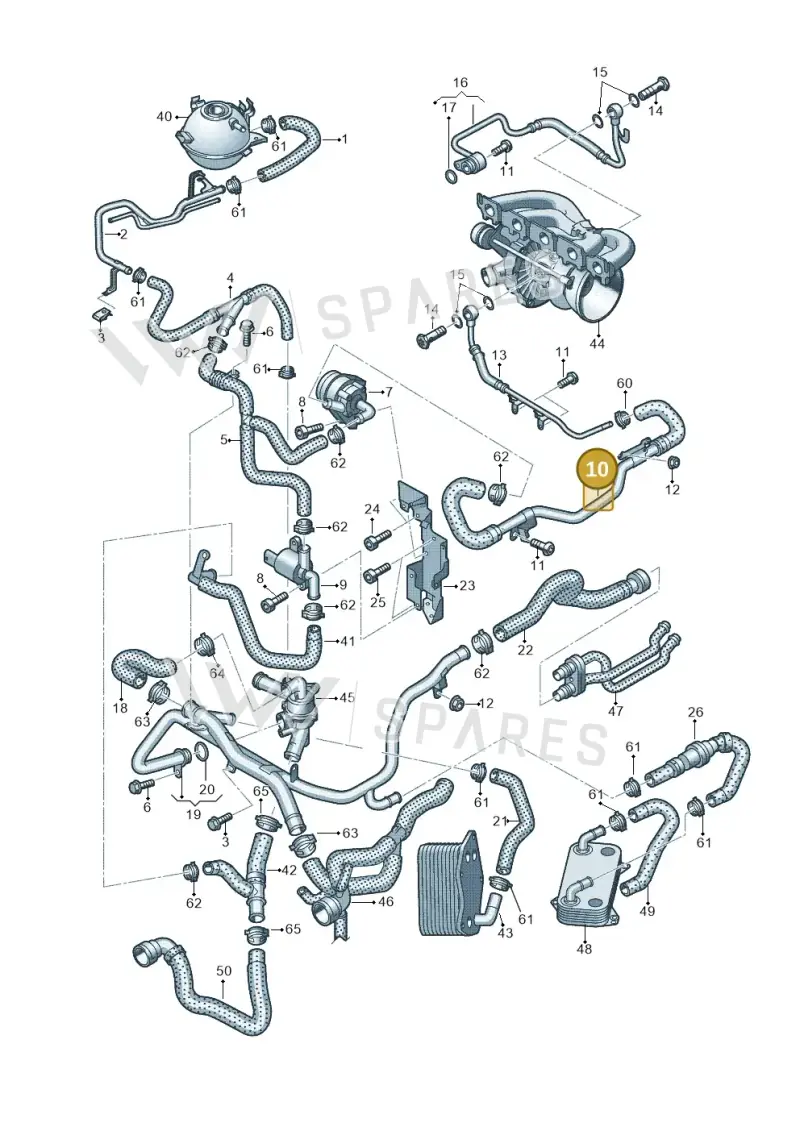 07K121499D — Audi RS3 Sportback (2011-2012) diagram 720121340, position 10