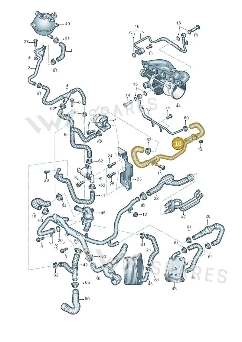 07K121499G — Audi RSQ3 qu. 2.5 (2013-2018) diagram 764121340, position 10