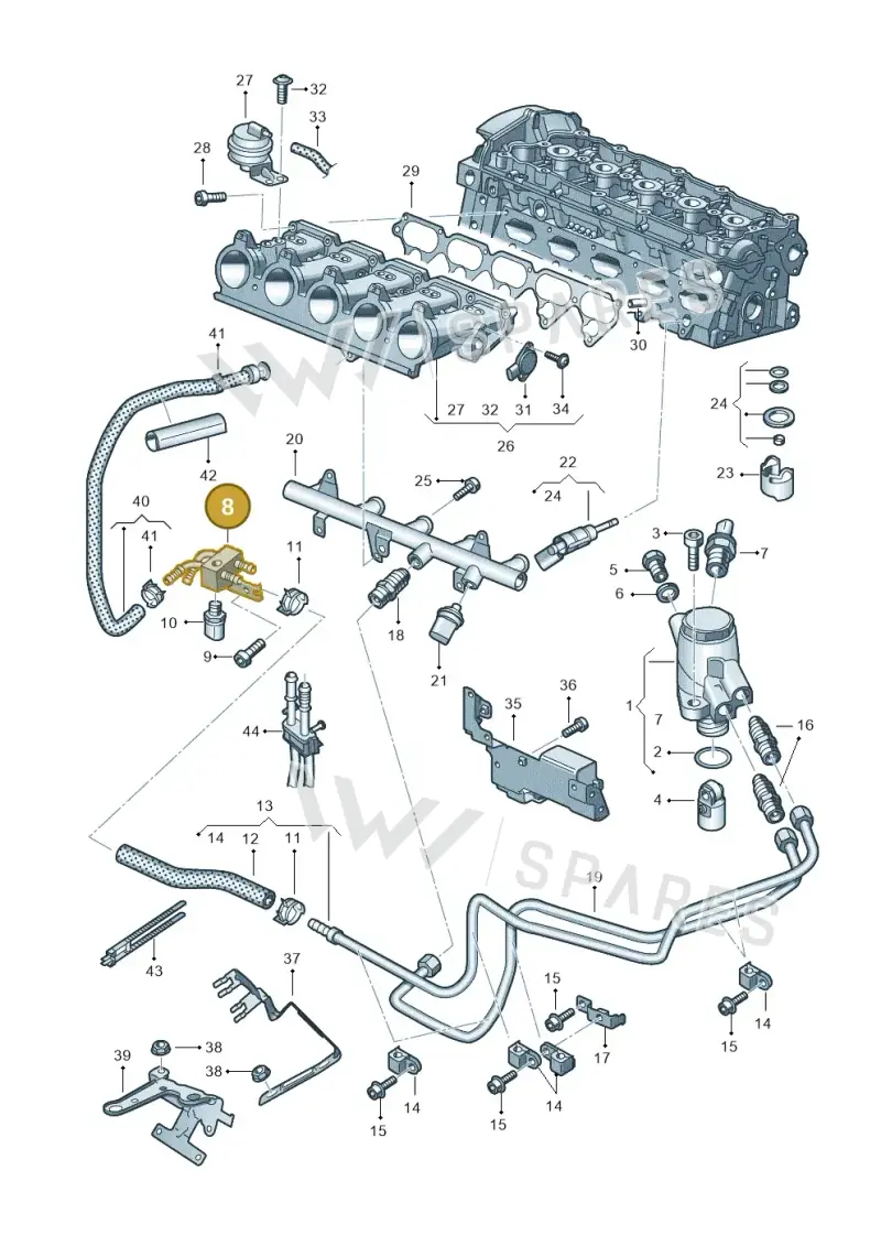 07K127503C — Audi RSQ3 qu. 2.5 (2013-2018) diagram 676133340, position 8