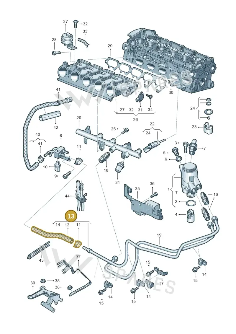 07K127509A — Audi RSQ3 qu. 2.5 (2013-2018) diagram 676133340, position 13