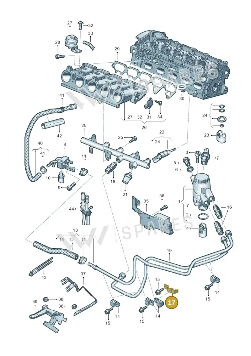 07K127785 — Audi RSQ3 qu. 2.5 (2013-2018) diagram 676133340, position 17