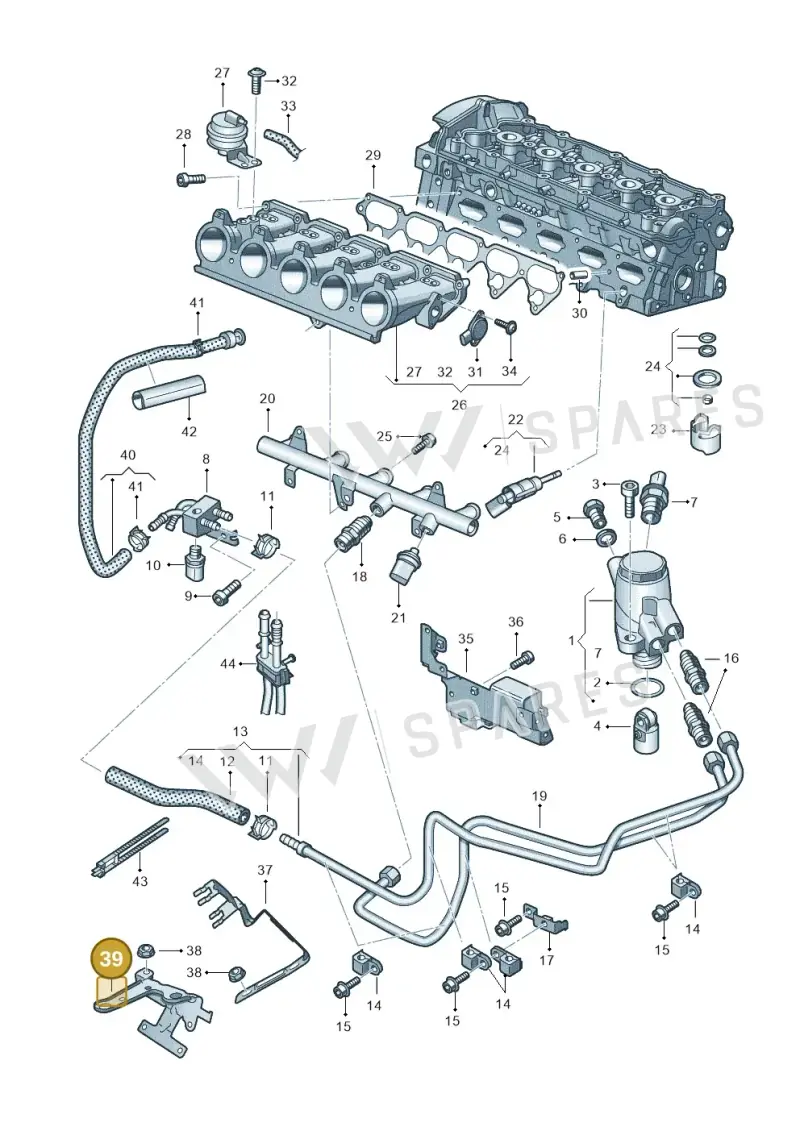 07K133163C — Audi RSQ3 qu. 2.5 (2013-2018) diagram 676133340, position 39