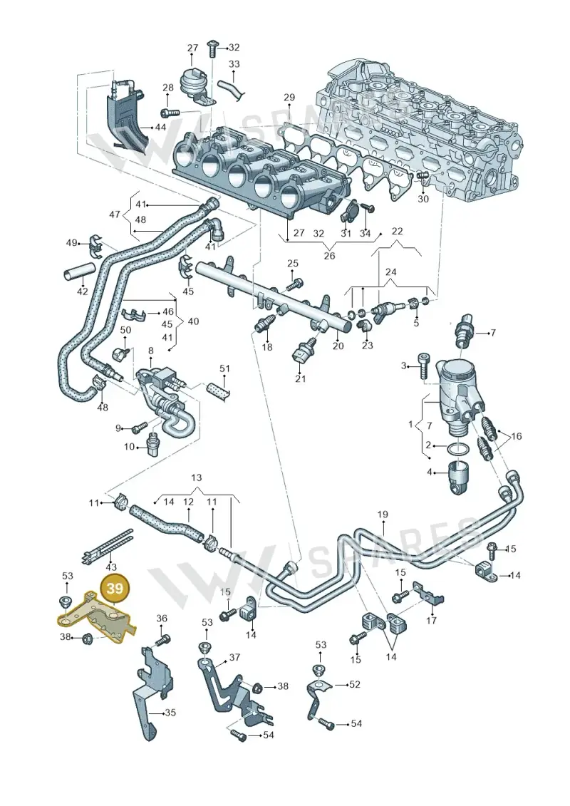 07K133163C — Audi RS3 Sportback (2015-2016) diagram 858133340, position 39
