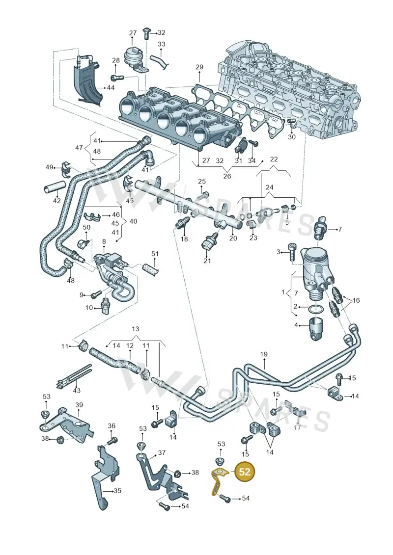 07K133163H — Audi RS3 Sportback (2015-2016) diagram 858133340, position 52