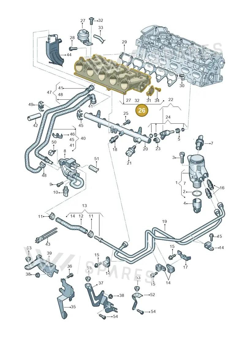 07K133201AE — Audi RS3 Sportback (2015-2016) diagram 858133340, position 26