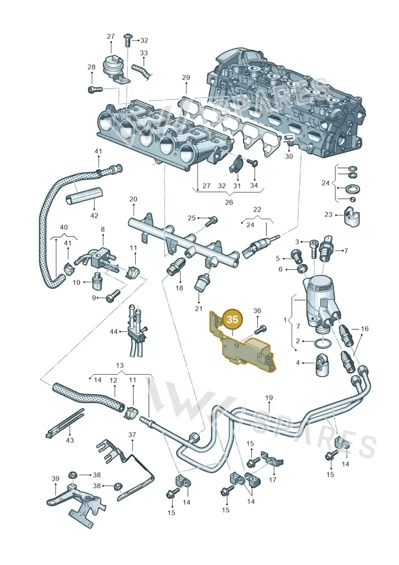 07K133239D — Audi RSQ3 qu. 2.5 (2013-2018) diagram 676133340, position 35