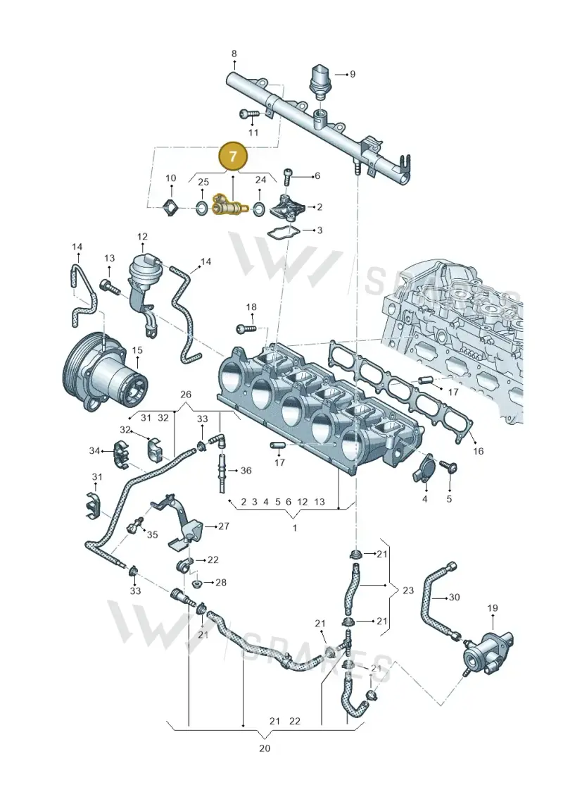 07K133551B — Audi RSQ3 Sportback (2019-2024) diagram 898133340, position 7